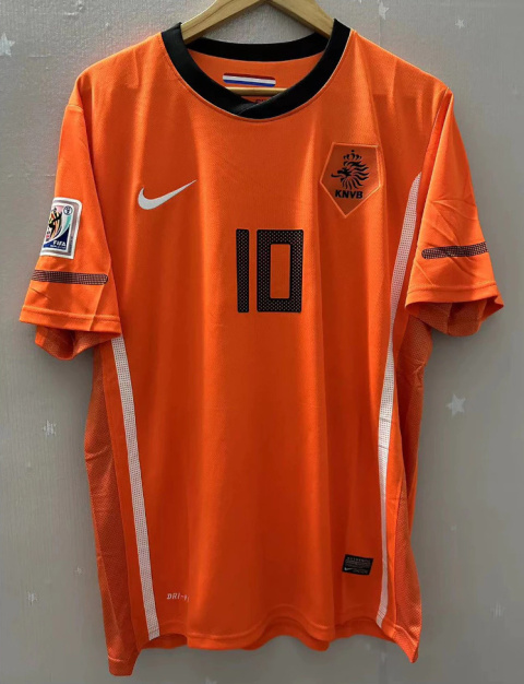 Koszulka Piłkarska Holandia 2010 Retro Home, van Persie, Robben, Sneijder