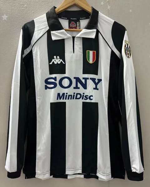 Koszulka Piłkarska Juventus Turyn 1997/1998 Retro Home Długi Rękaw, Del Piero, Zidane, Davids