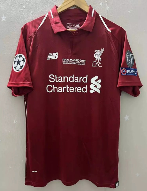 Koszulka Piłkarska Liverpool FC 2018/2019 UCL FINAL Home Retro, Salah, Mane, Virgil van Dijk