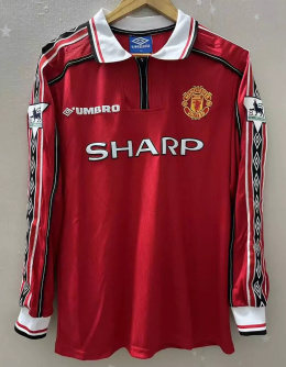 Koszulka Piłkarska Manchester United 1998/1999 Home Retro Dł Rękaw, #7 Beckham