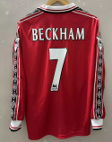 Koszulka Piłkarska Manchester United 1998/1999 Home Retro Dł Rękaw, #7 Beckham