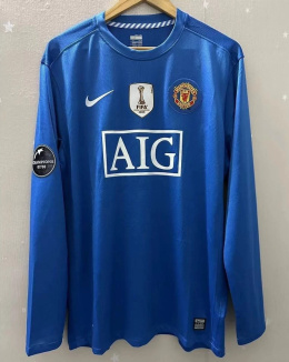 Koszulka Piłkarska Manchester United 2008/2009 Away Blue Retro, #7 Ronaldo