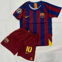 Piłkarski Komplet Strój Dziecięcy FC Barcelona 2005/2006 Home Retro, Ronaldinho, Messi