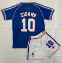 Piłkarski Komplet Strój Dziecięcy Francja 1998 Home MŚ Retro Dla dzieci, #10 Zidane